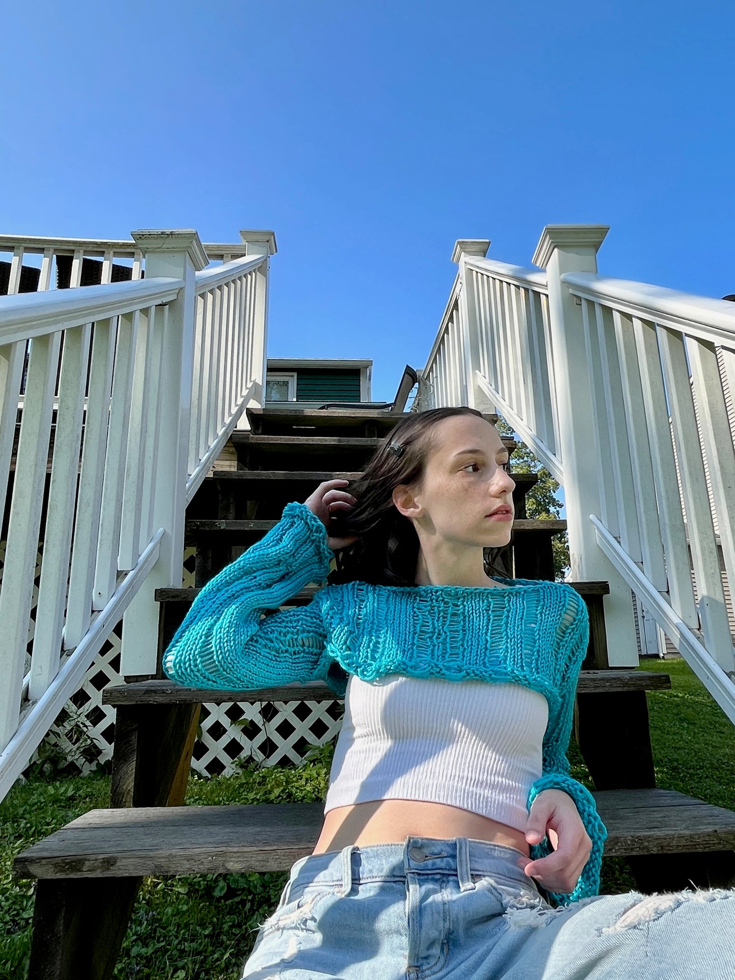 Distressed Knit Shrug Sweater
