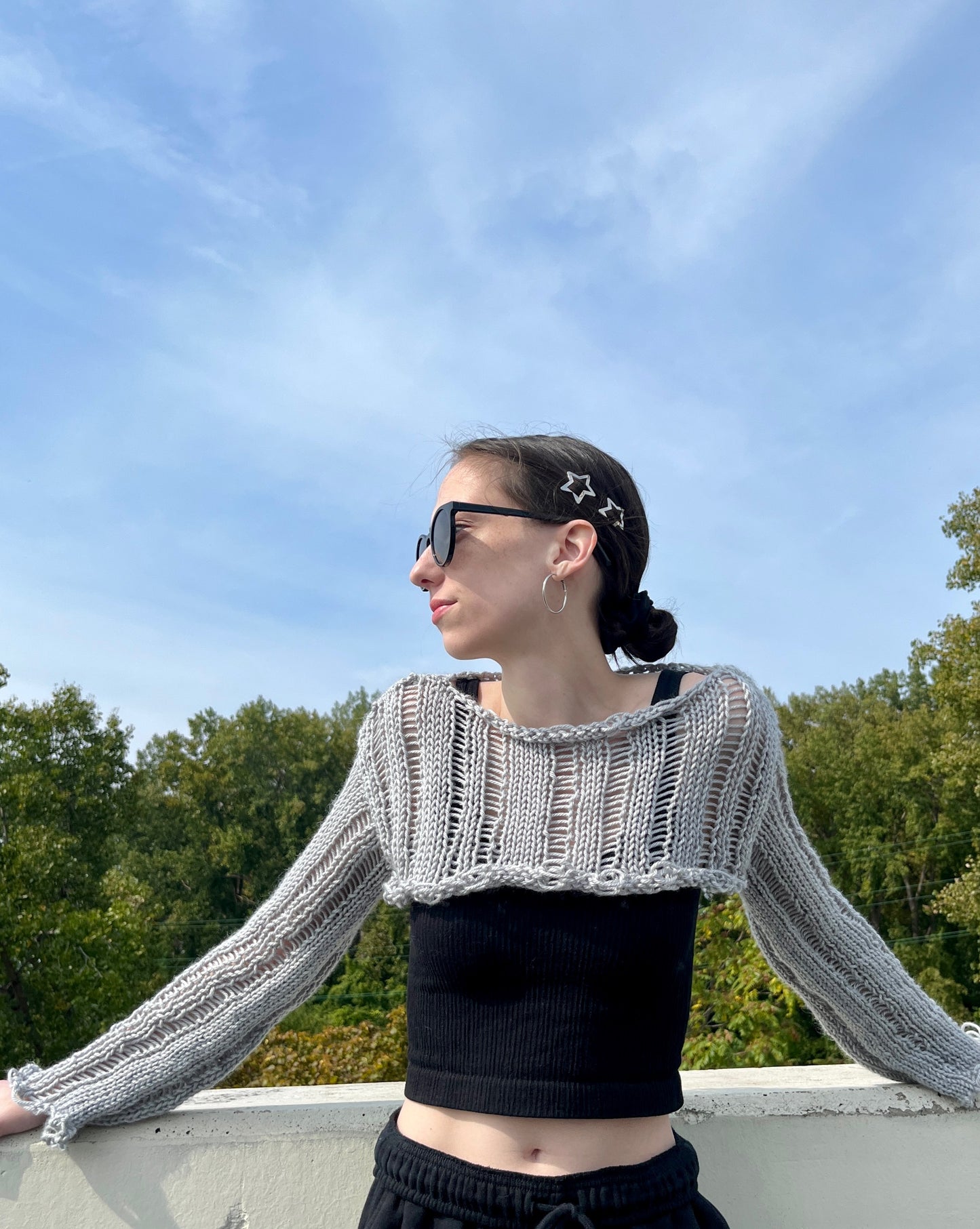 Distressed Knit Shrug Sweater
