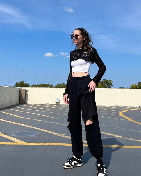 Distressed Knit Shrug Sweater