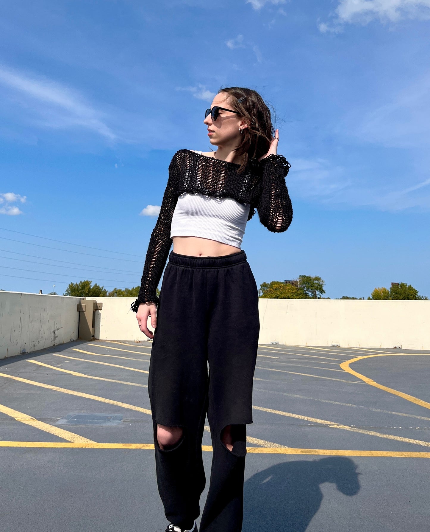 Distressed Knit Shrug Sweater