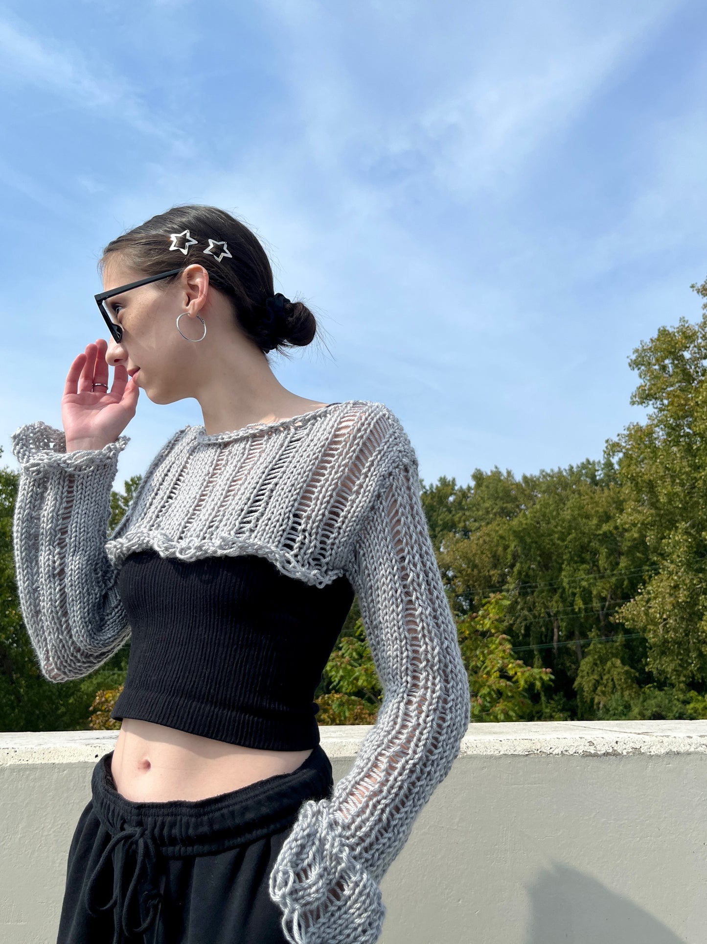 Distressed Knit Shrug Sweater